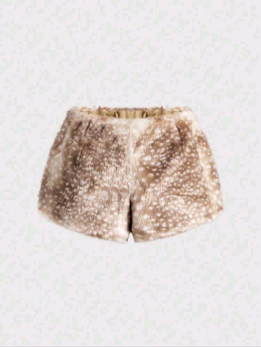 NWOT Romwe Fawn / Deer Print Fur Booty Shorts